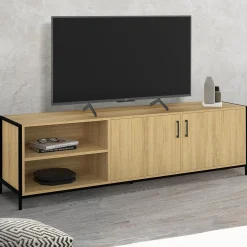 IDMarket Meuble TV industriel 160 cm avec 2 portes* Meubles Bas|Meubles Tv