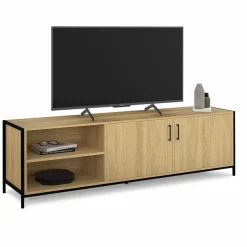 IDMarket Meuble TV industriel 160 cm avec 2 portes* Meubles Bas|Meubles Tv