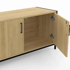 IDMarket Meuble TV industriel 160 cm avec 2 portes* Meubles Bas|Meubles Tv