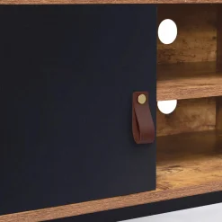 IDMarket Meuble TV industriel bois métal 2 tiroirs avec placard* Meubles Tiroirs|Meubles Bas