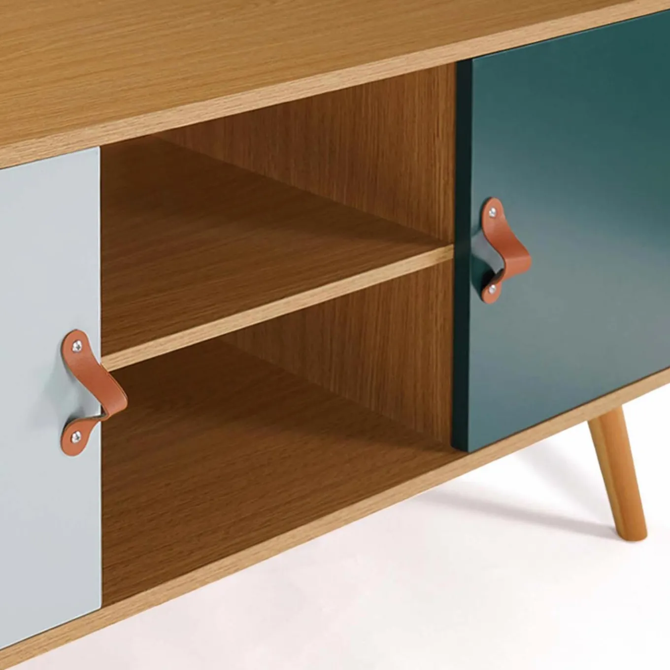 IDMarket Meuble TV nordique bois et vert* Collection Scandinave|Meubles Tv