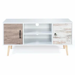 IDMarket Meuble TV scandinave blanc 2 portes* Meubles Bas|Collection Scandinave
