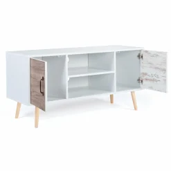 IDMarket Meuble TV scandinave blanc 2 portes* Meubles Bas|Collection Scandinave