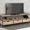 IDMarket Meuble TV style industriel 3 tiroirs 160 cm* Meubles Tiroirs|Collection Industrielle