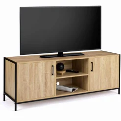 IDMarket Meuble TV style industriel 2 portes 140 cm* Collection Industrielle|Salon Complet
