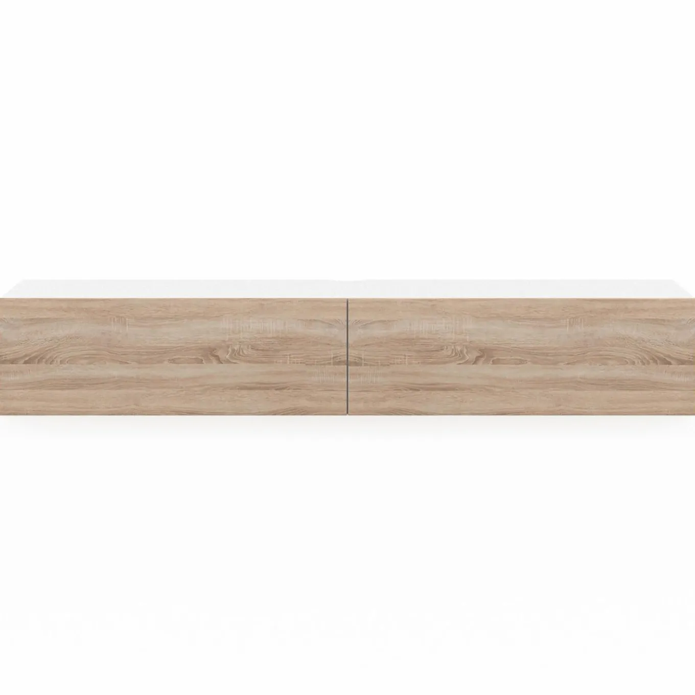 IDMarket Meuble TV suspendu blanc et bois* Meubles Blancs|Meubles En Bois