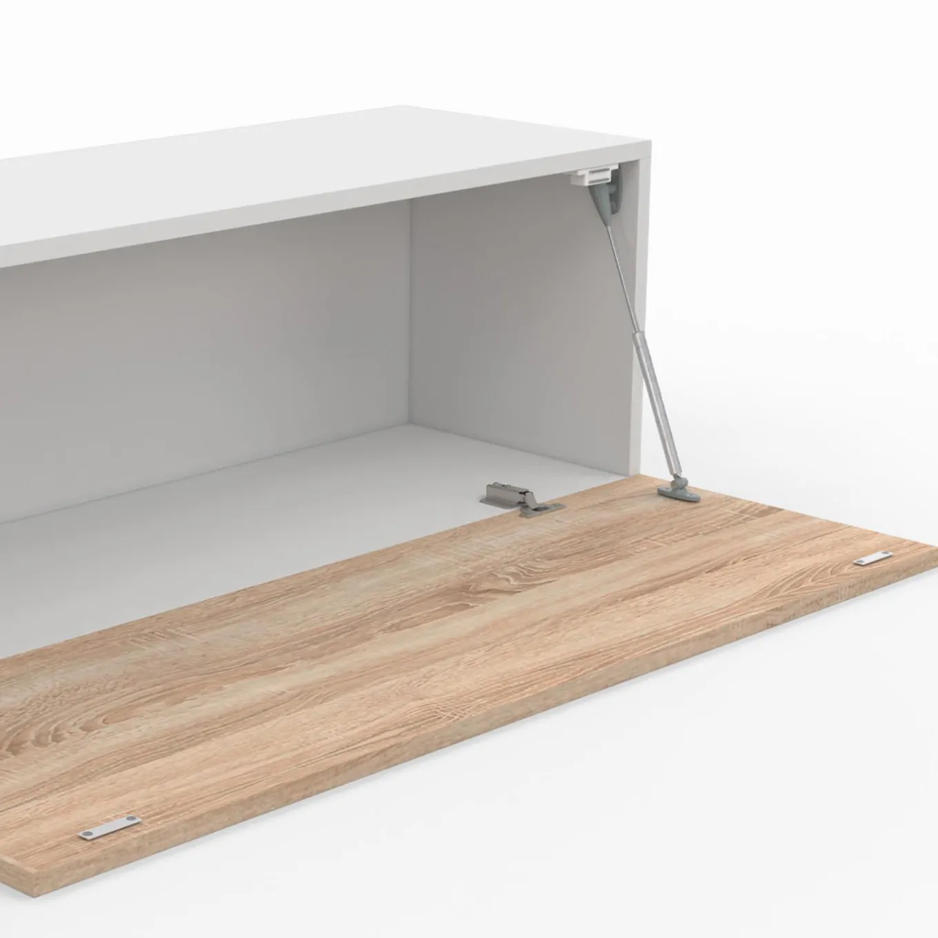 IDMarket Meuble TV suspendu blanc et bois* Meubles Blancs|Meubles En Bois