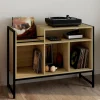 IDMarket Meuble vinyle, buffet de rangement 100cm bois et noir design industriel* Buffets|Salon Complet