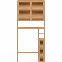 IDMarket Meuble WC en bambou avec 1 placard double et 1 étagère* Rangement Et Accessoires|Collection Bambou