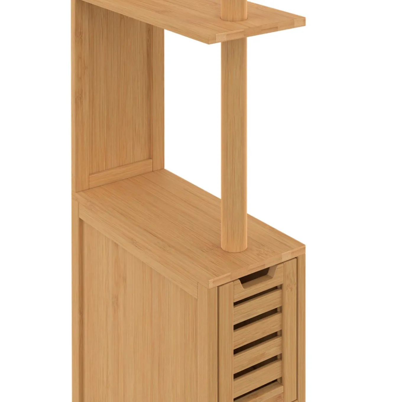 IDMarket Meuble WC en bambou avec 2 portes et étagères* Collection Bambou|Meubles Salle De Bain