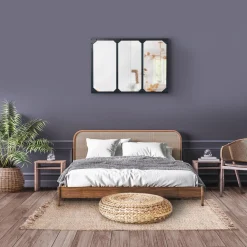 IDMarket Miroir façon verrière noir 80 x 60 cm* Décoration Et Accessoires|Collection Agencement Magasin