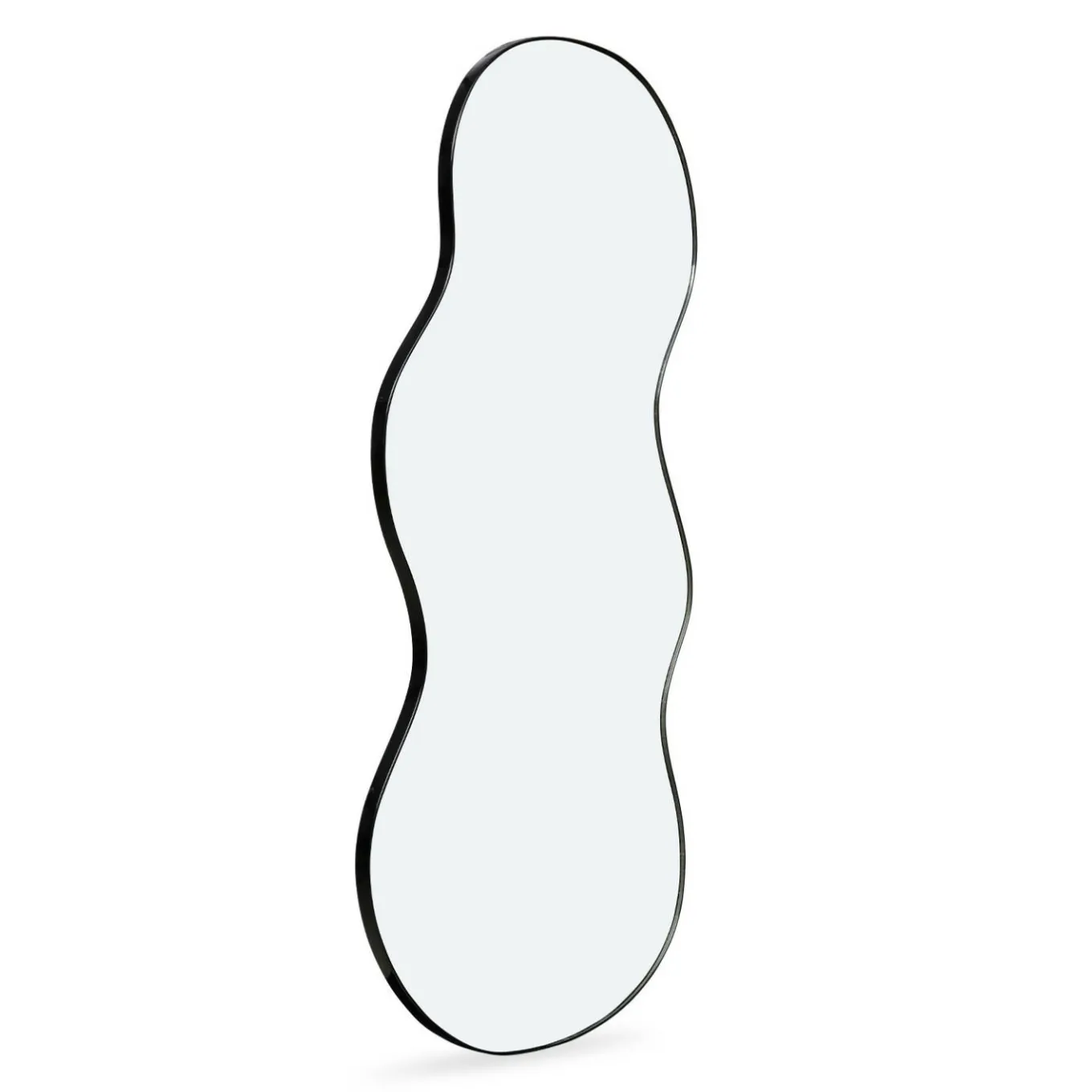 IDMarket Miroir organique contour noir 45 x 100 cm* Décoration Et Accessoires|Collection Métal