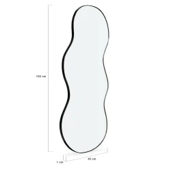 IDMarket Miroir organique contour noir 45 x 100 cm* Décoration Et Accessoires|Collection Métal