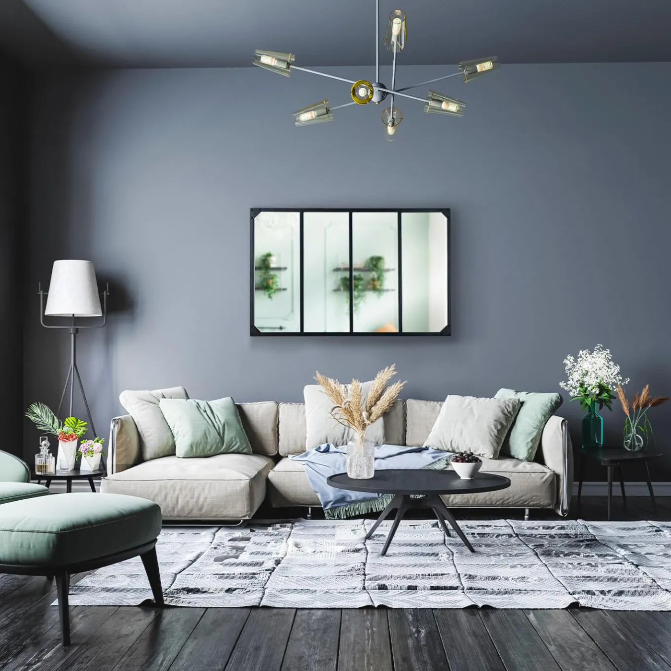 IDMarket Miroir verrière style industriel* Décoration Et Accessoires|Collection Agencement Magasin