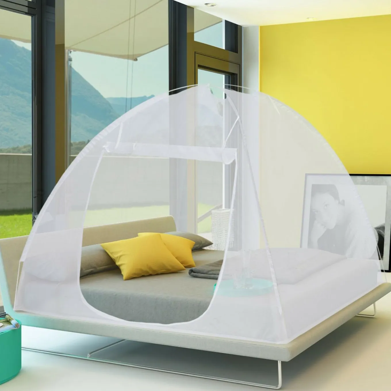 IDMarket Moustiquaire lit dôme pop-up 195x150 cm* Moustiquaires