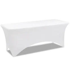 IDMarket Nappe rectangulaire extensible blanche* Mobilier Pliant D'Appoint