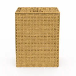 IDMarket Panier à linge 140L 2 bacs amovibles effet rotin et tissu* Paniers À Linge|Accessoires Salle De Bain