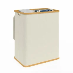 IDMarket Panier à linge 140L avec 2 bacs amovibles* Rangement Et Accessoires|Paniers À Linge