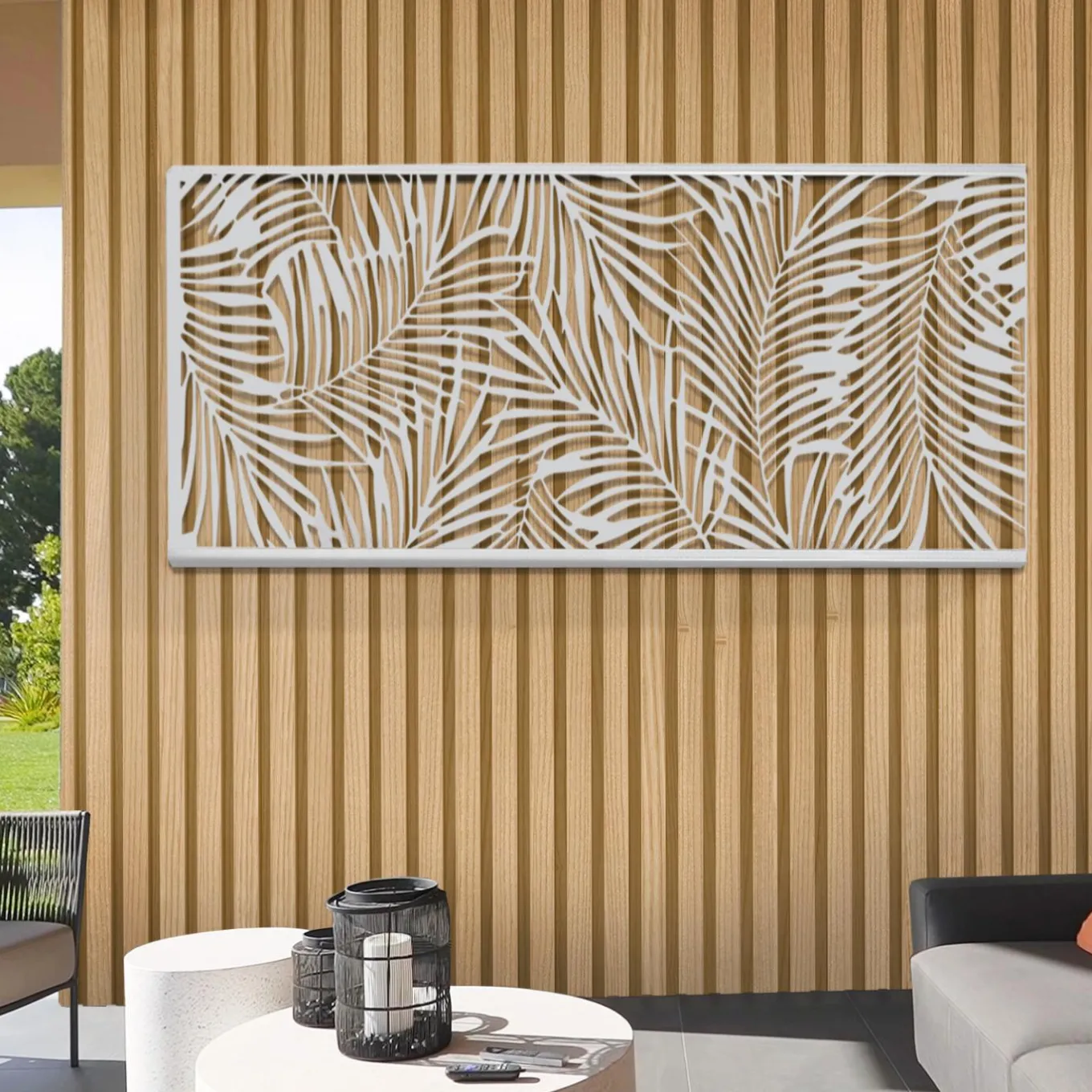 IDMarket Panneau décoratif universel 150 x 50 CM PALM gris clair* Panneaux Occultants