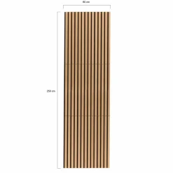 IDMarket Panneaux acoustiques en tasseaux de bois chêne clair et noir de 250 x 60 CM* Produits D’Aménagement Intérieur|Décoration Et Accessoires