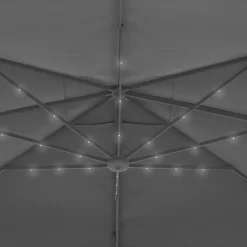 IDMarket Parasol déporté inclinable 3x4 m rotatif 360 gris avec LED* Parasols
