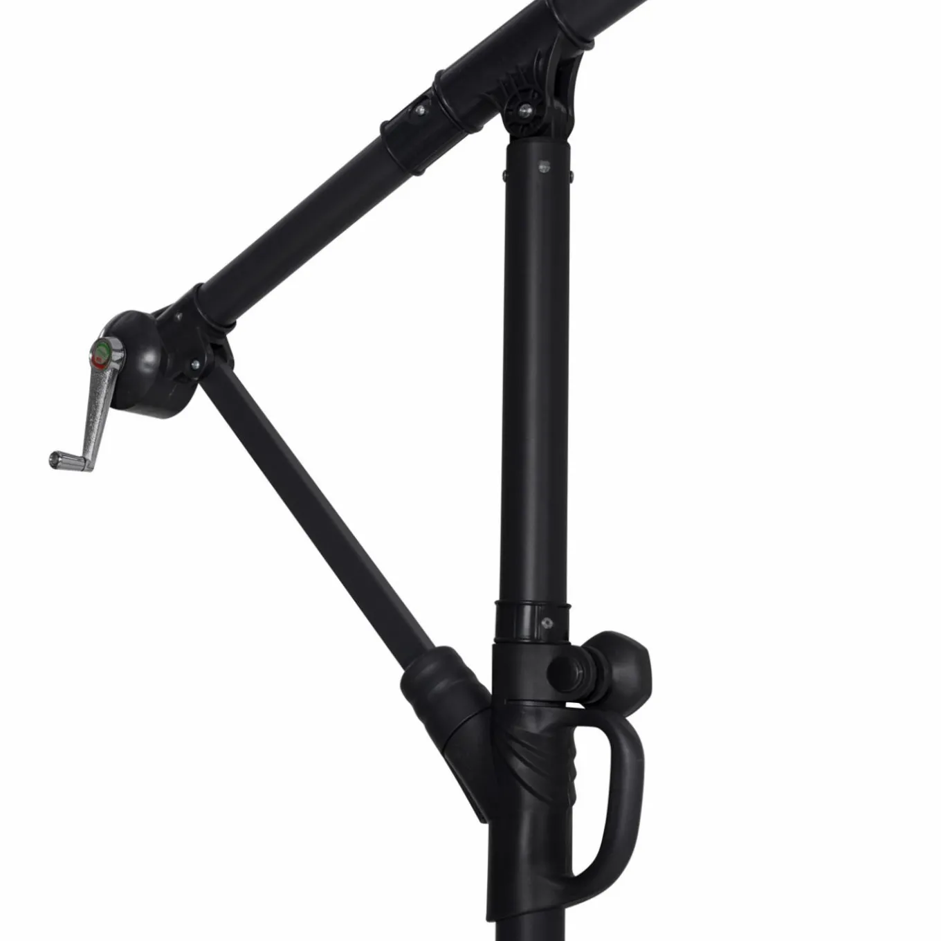 IDMarket Parasol déporté rotatif 350 cm coloris gris* Parasols