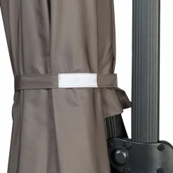 IDMarket Parasol déporté rotatif 3x4 m taupe