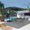 IDMarket Parasol déporté 3x4 m gris* Parasols