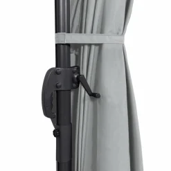 IDMarket Parasol déporté 3x4 m rotatif 360 coloris gris clair* Parasols