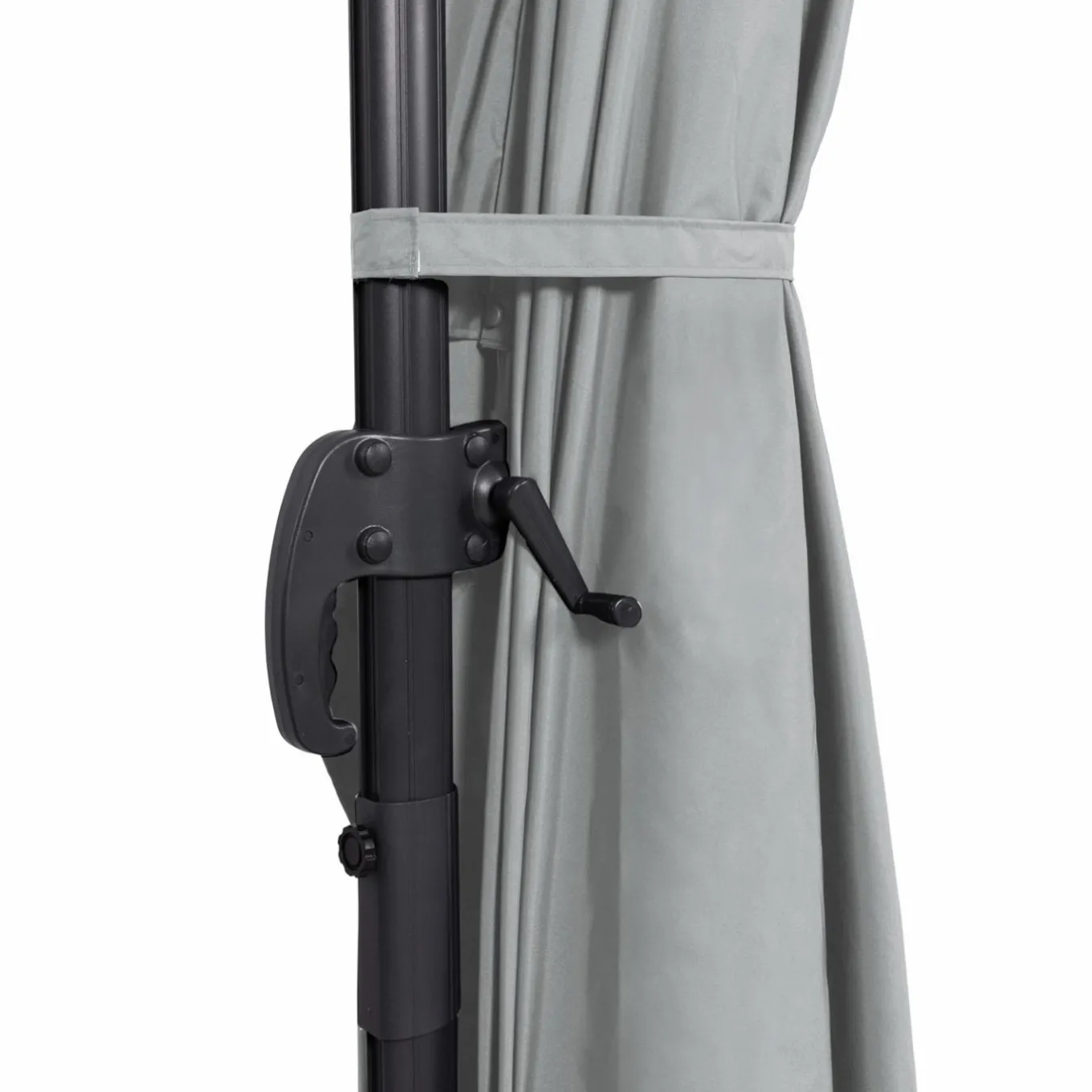 IDMarket Parasol déporté 3x4 m rotatif 360 coloris gris clair* Parasols