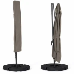 IDMarket Parasol déporté 3x4 m rotatif 360 coloris taupe* Parasols