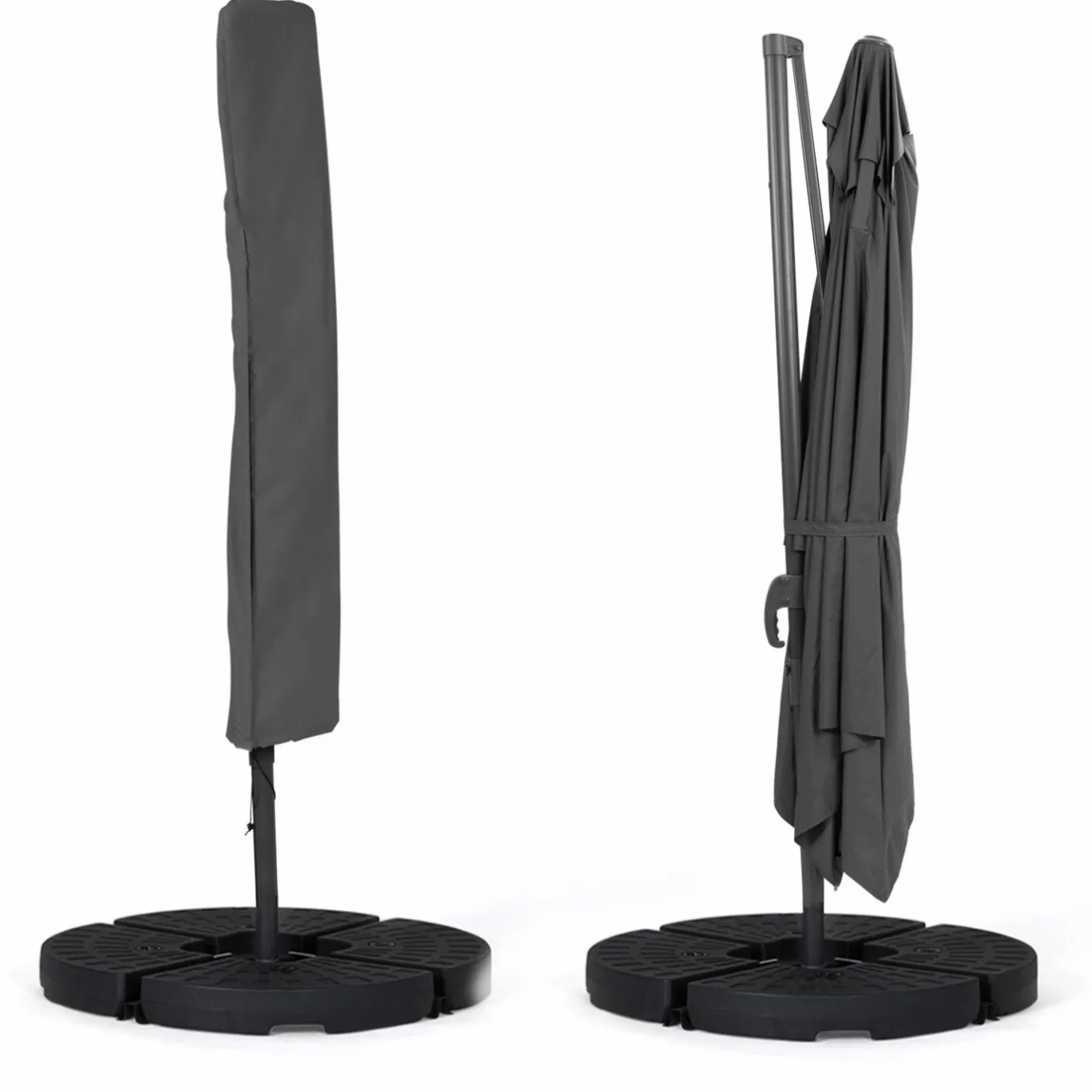 IDMarket Parasol déporté 3x3 m rotatif 360 coloris gris* Parasols