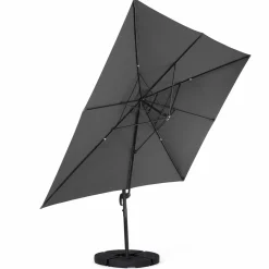 IDMarket Parasol déporté 3x3 m rotatif 360 coloris gris* Parasols