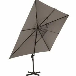 IDMarket Parasol rectangulaire déporté 3x4m taupe* Parasols