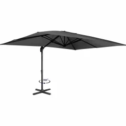 IDMarket Parasol rectangulaire déporté 3x4 m gris* Parasols