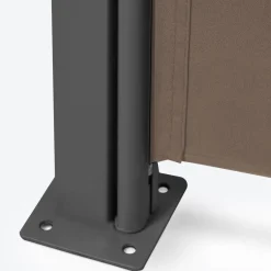 IDMarket Paravent enroulable taupe 400 x 160 cm* Paravents Extérieurs