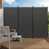 IDMarket Paravent extérieur / intérieur sur pieds 3 panneaux gris anthracite* Paravents Extérieurs