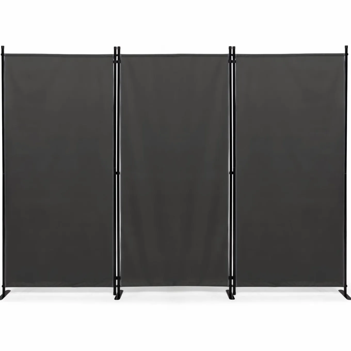 IDMarket Paravent extérieur / intérieur sur pieds 3 panneaux gris anthracite* Paravents Extérieurs