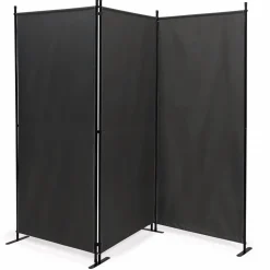 IDMarket Paravent extérieur / intérieur sur pieds 3 panneaux gris anthracite* Paravents Extérieurs