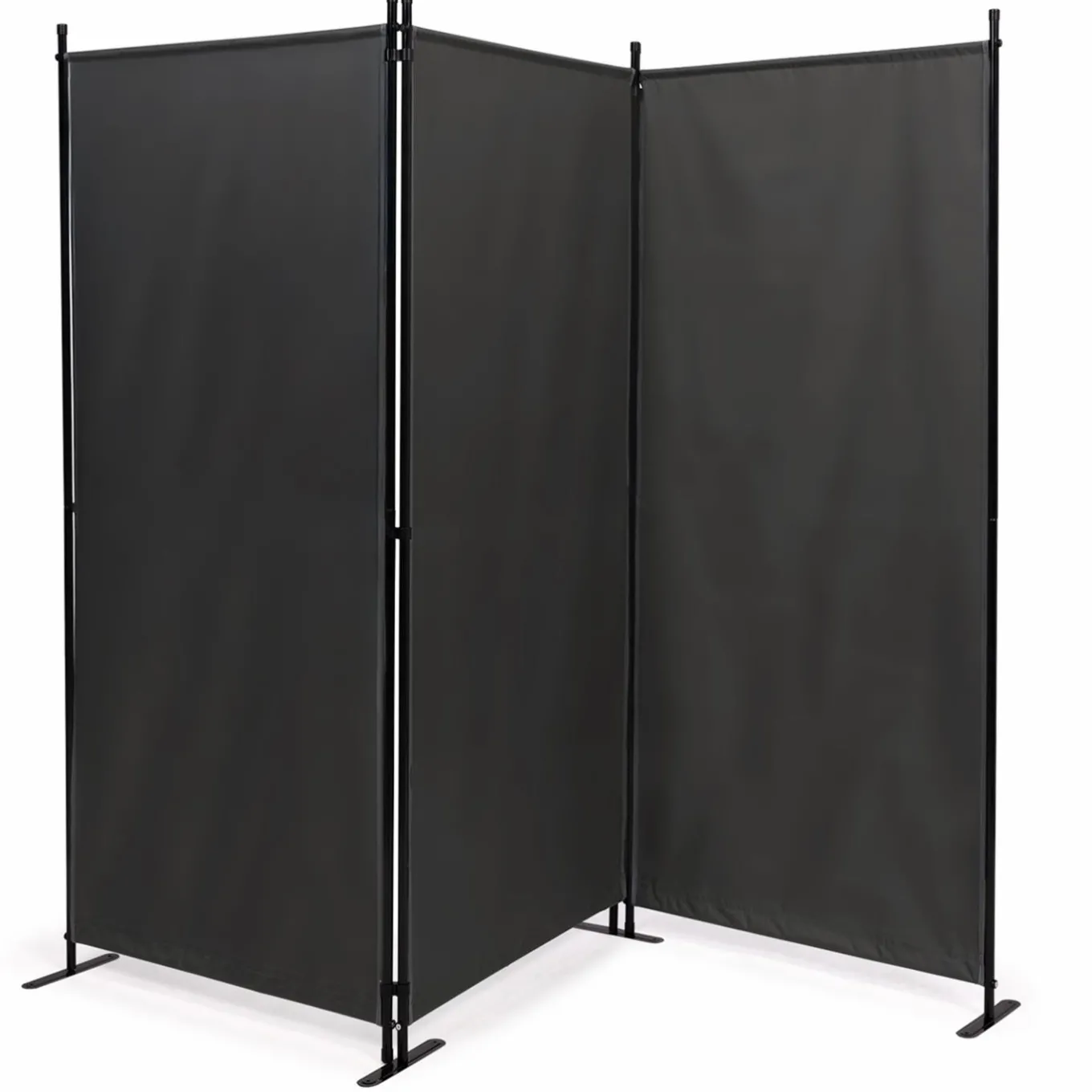 IDMarket Paravent extérieur / intérieur sur pieds 3 panneaux gris anthracite* Paravents Extérieurs