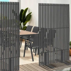 IDMarket Paravent extérieur ajouré 150x80 cm claustra extérieur gris anthracite* Paravents Extérieurs|Panneaux Occultants