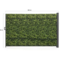 IDMarket Paravent extérieur rétractable 400x180 cm store latéral motif feuillage* Paravents Extérieurs