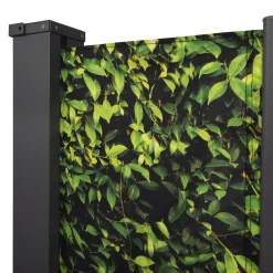 IDMarket Paravent extérieur rétractable 400x180 cm store latéral motif feuillage* Paravents Extérieurs