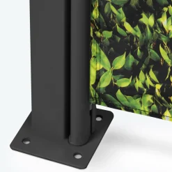 IDMarket Paravent extérieur rétractable 400x180 cm store latéral motif feuillage* Paravents Extérieurs