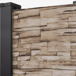 IDMarket Paravent extérieur rétractable 400x180 cm store latéral motif pierre* Paravents Extérieurs