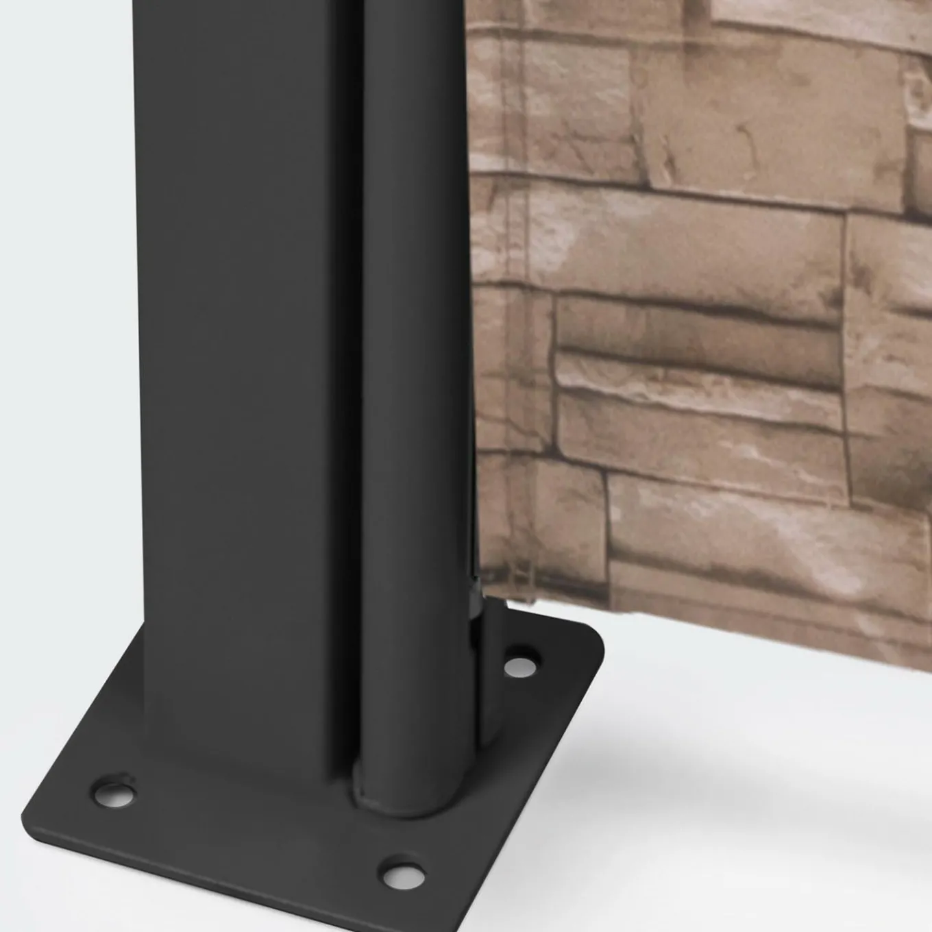 IDMarket Paravent extérieur rétractable 400x180 cm store latéral motif pierre* Paravents Extérieurs