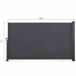 IDMarket Paravent rétractable extérieur 180 x 500 cm gris anthracite* Paravents Extérieurs