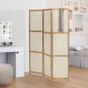 IDMarket Paravent rétractable intérieur décoratif en bois et tissu beige* Décoration Et Accessoires