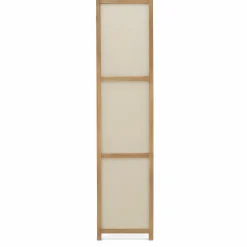 IDMarket Paravent rétractable intérieur décoratif en bois et tissu beige* Décoration Et Accessoires