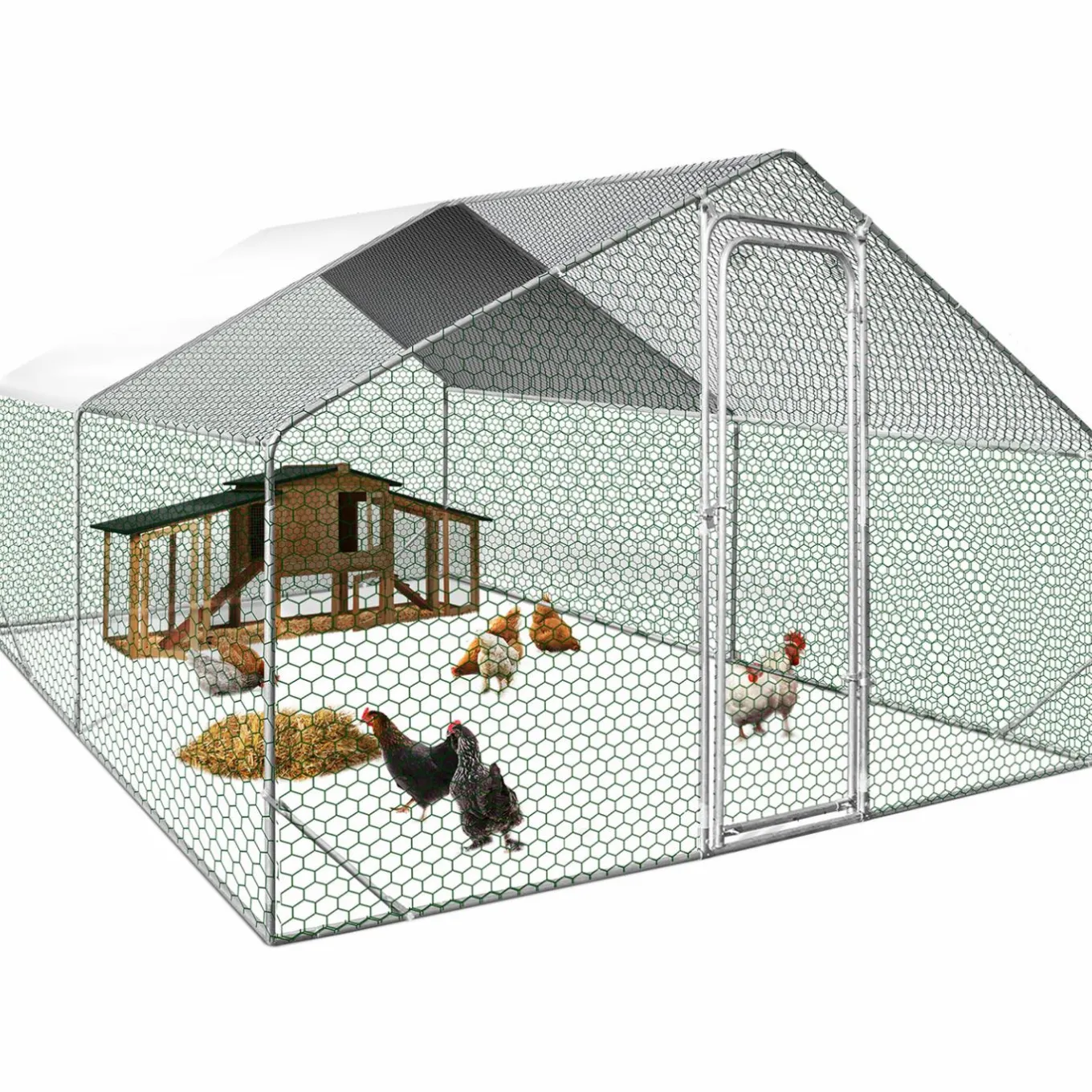 IDMarket Parc à poule grillagé* Volières Et Enclos